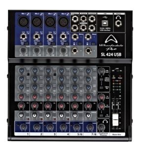 Mixer analog Wharfedale Pro SL424USB (8 cổng tín hiệu vào) - Hàng Chính hãng PGI