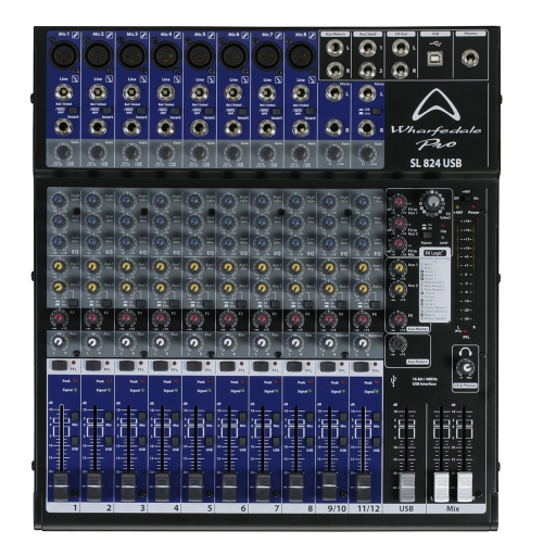Mixer Wharfedale Pro SL824USB (12 cổng tín hiệu vào)