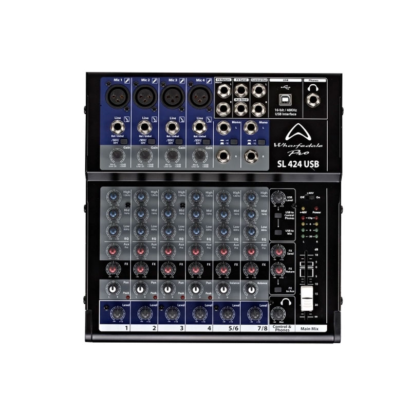Mixer analog Wharfedale Pro SL424USB (8 cổng tín hiệu vào) - Hàng Chính hãng PGI